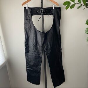 Xelement Leather Biker Motorcycle Riding Chaps Moto Womens Size 12